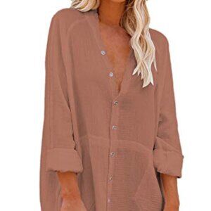 Women's button down cover up